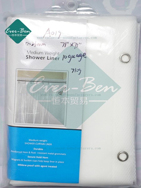 China plastic shower curtain liner manufactor